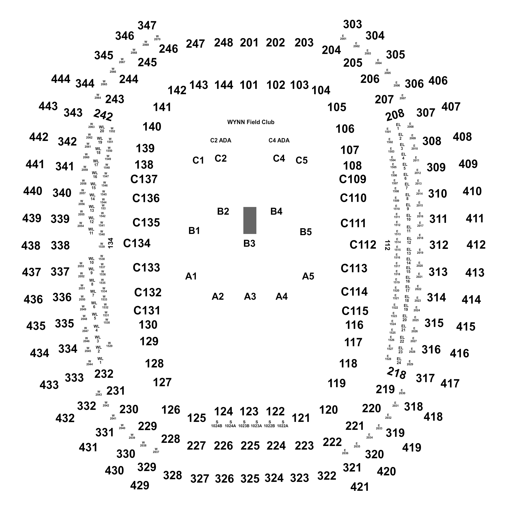 Seating and Pricing Map for Allegiant Stadium