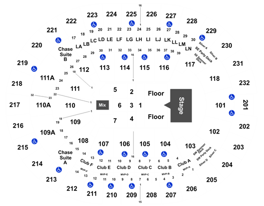 Amway Seating Chart Concert