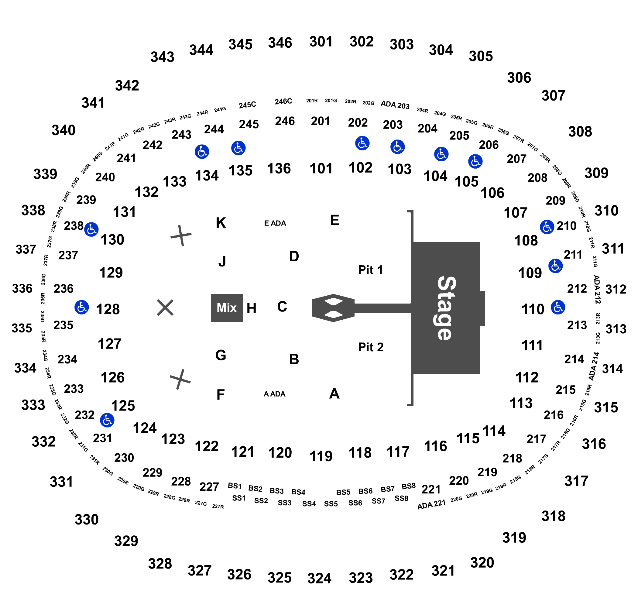 GEHA Field at Arrowhead Upper Level Map