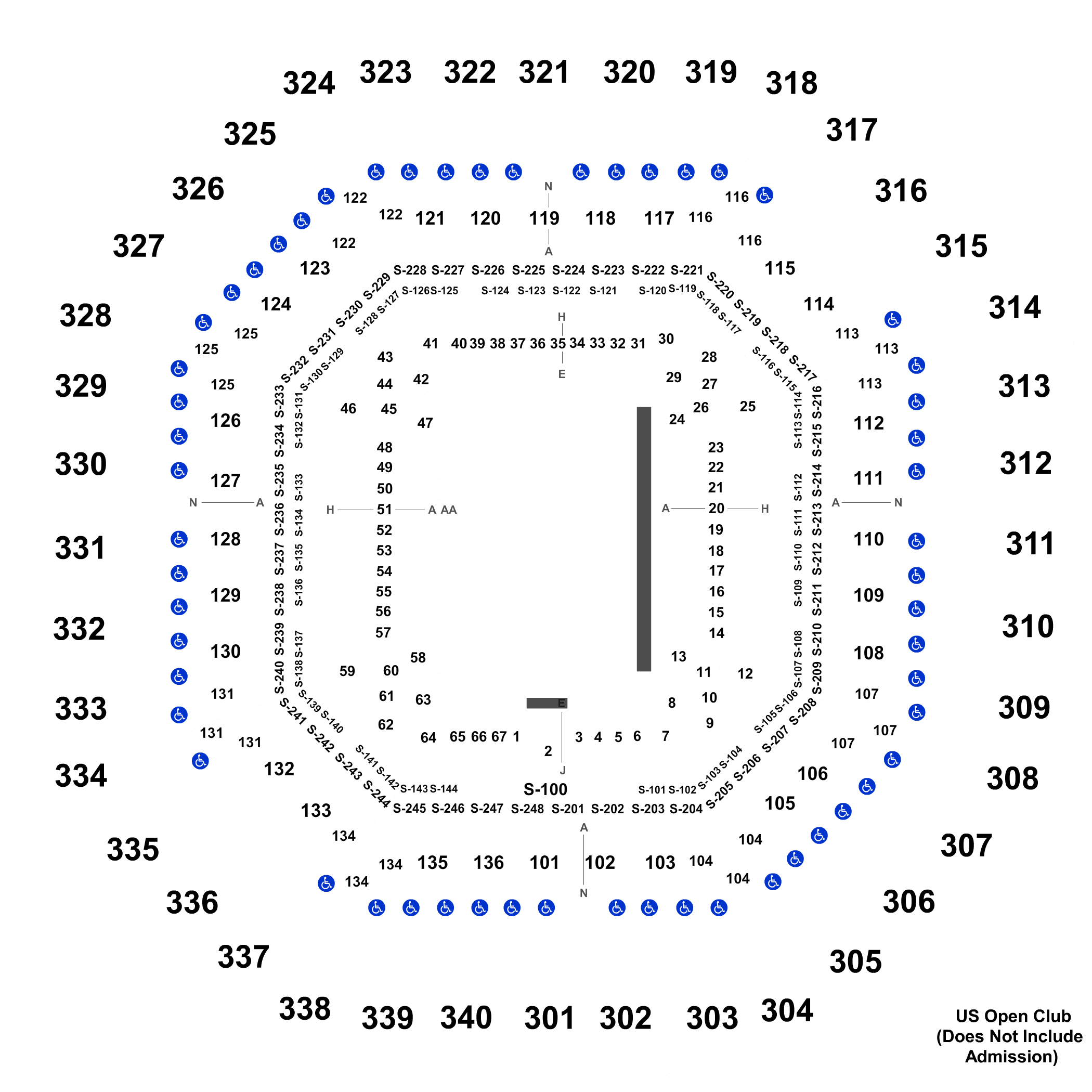 Arthur Ashe Seating Chart With Rows