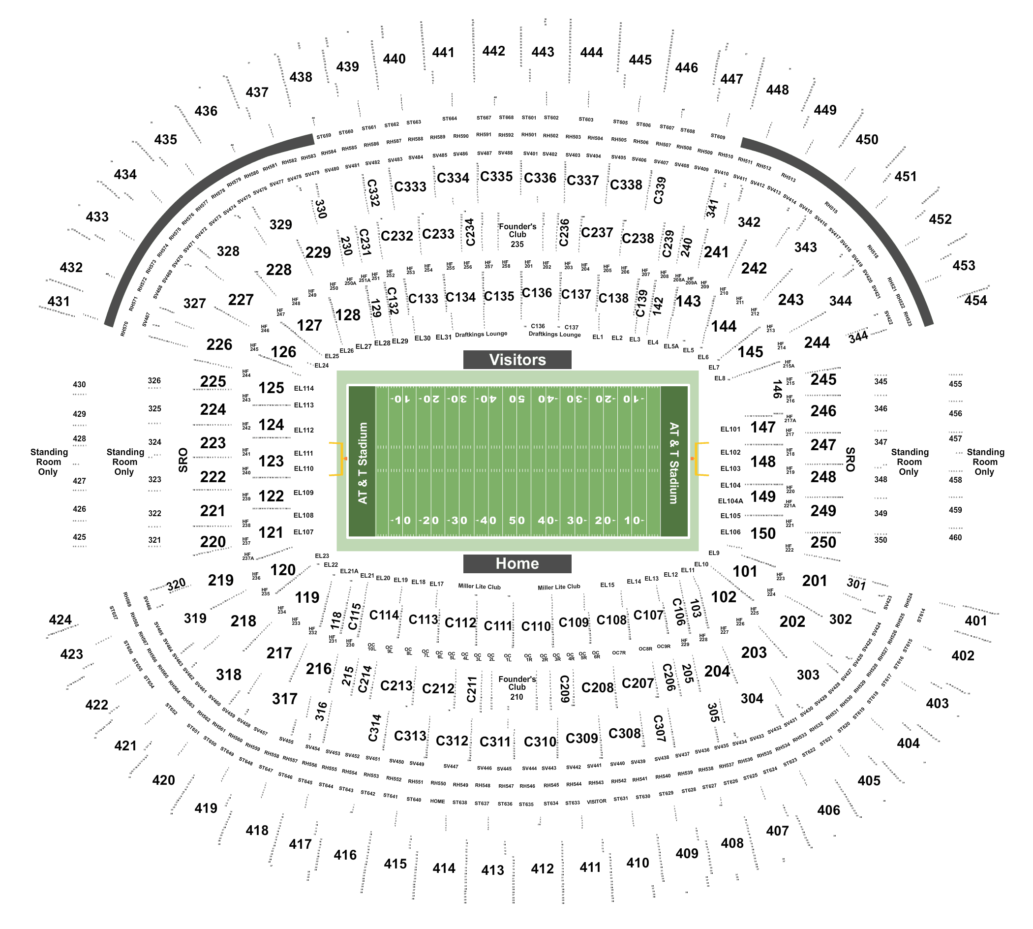 Principal 131+ imagen cotton bowl seat map In.thptnganamst.edu.vn