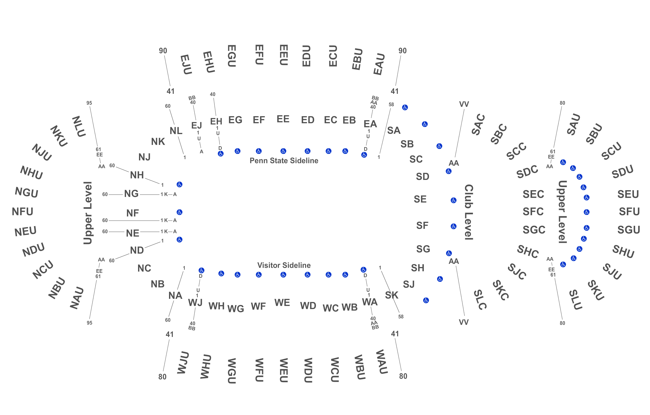 Detailed Seating Chart Beaver Stadium