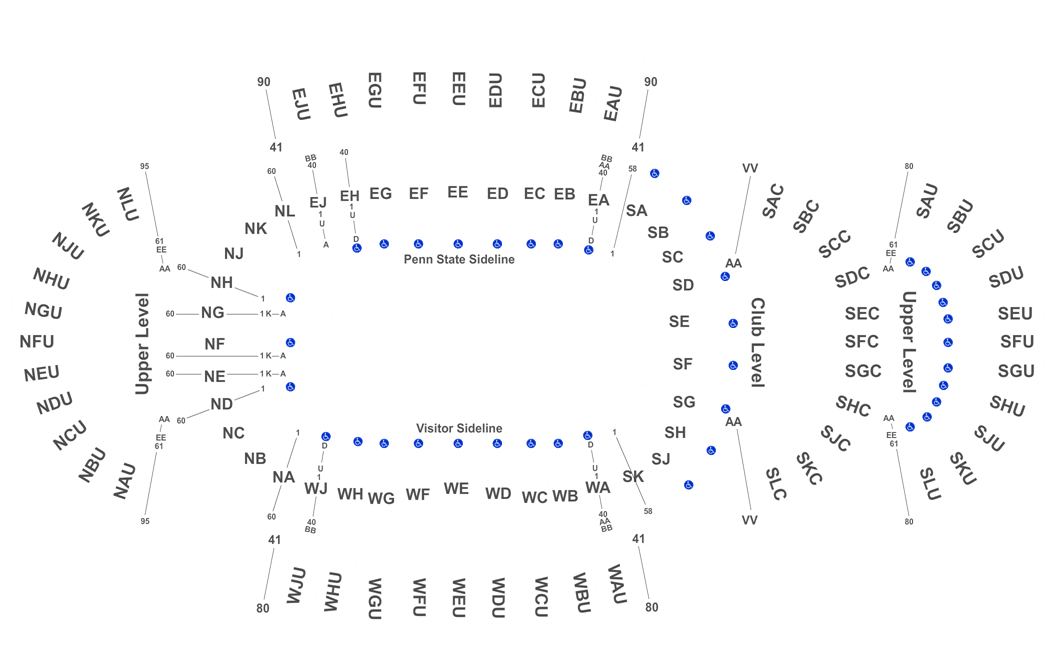 2016 Beaver Stadium Seating Chart