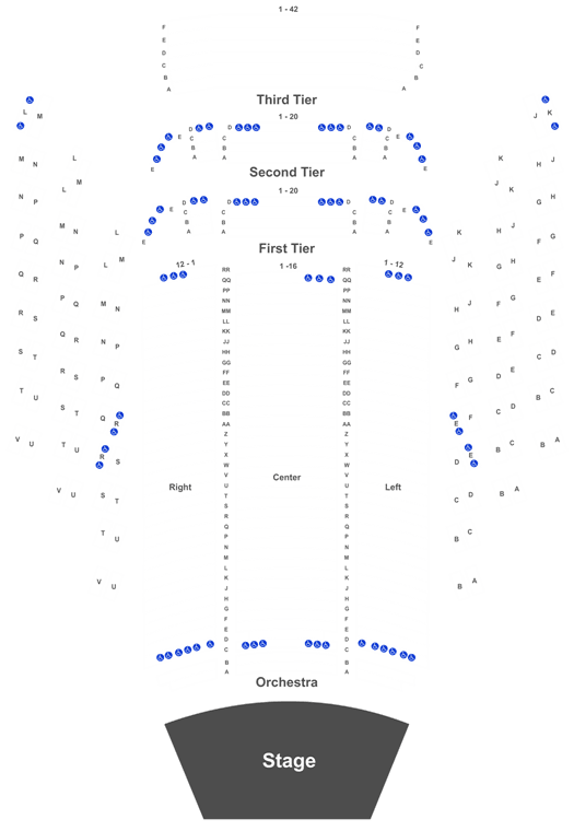 Taper Auditorium Seating Chart
