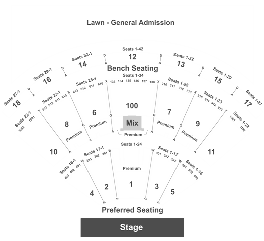 Bethel Woods Pavilion Seating Chart