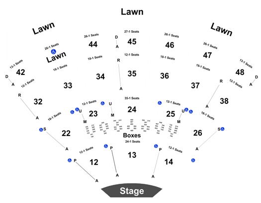 Blossom Music Center Seating Chart With Rows