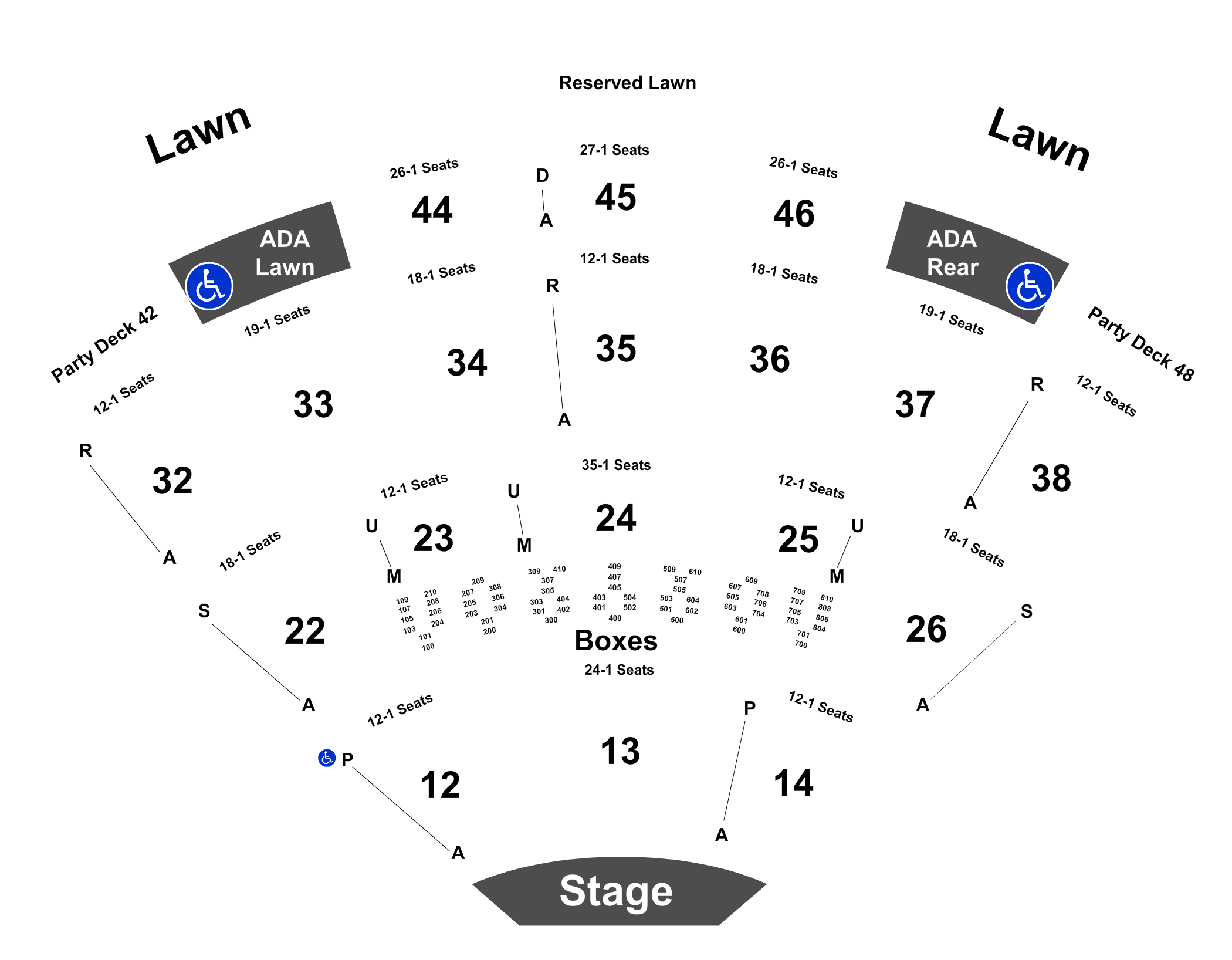 Blossom Music Center Seating Chart Rows