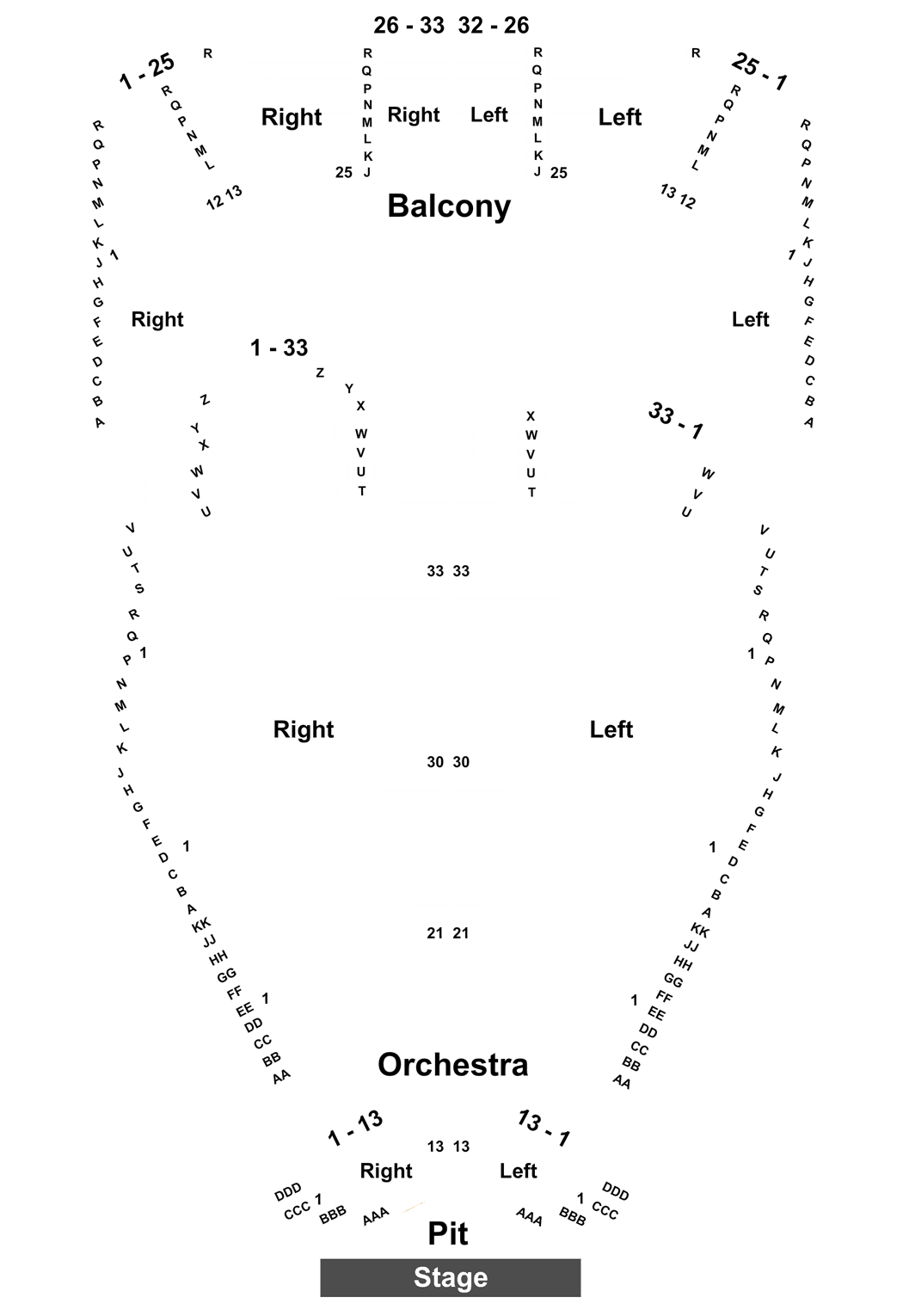 Bob Carr Theater Interactive Seating Chart