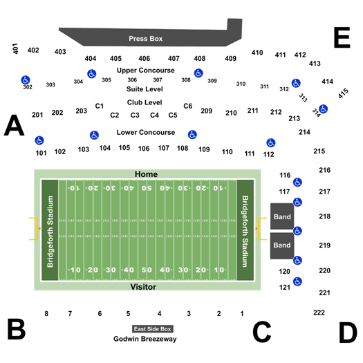 Bridgeforth Stadium Seating Chart