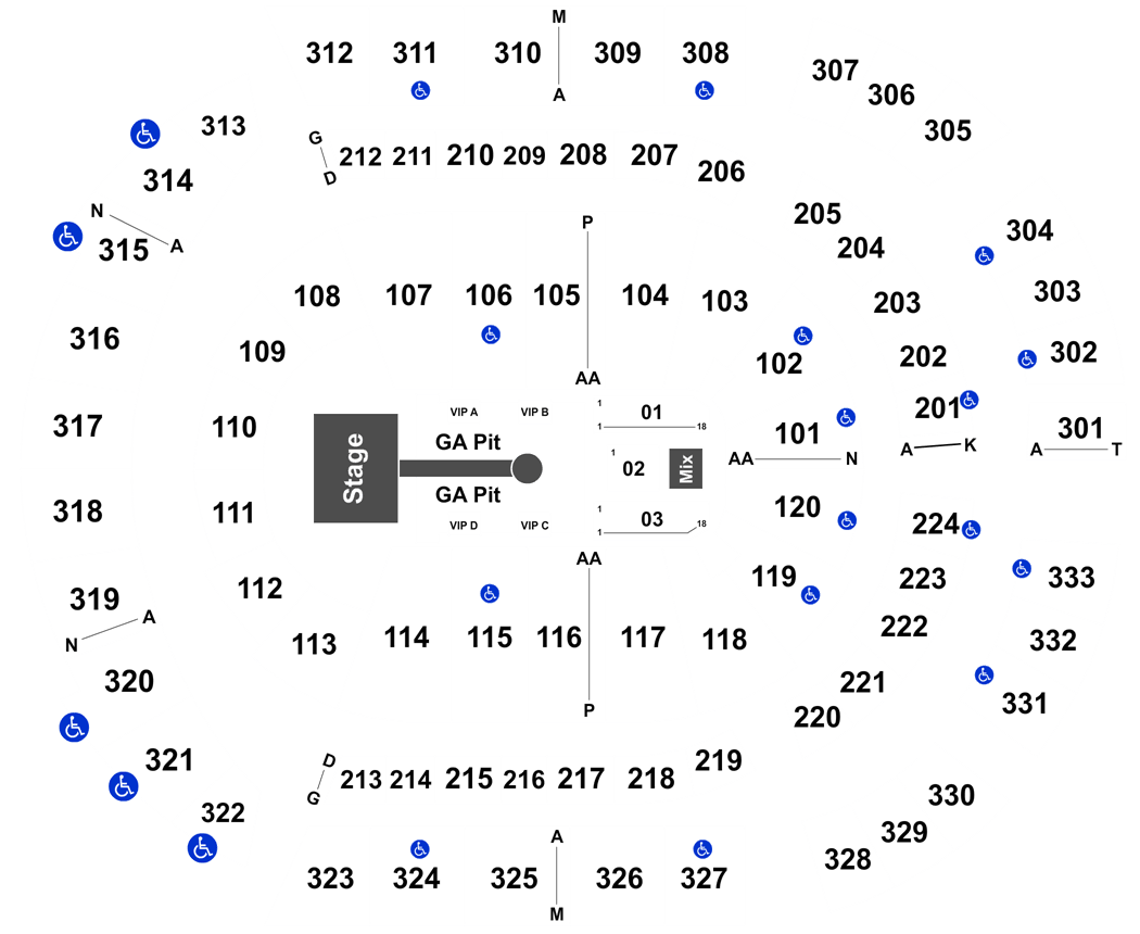 Bridgestone Arena Interactive Seating Chart