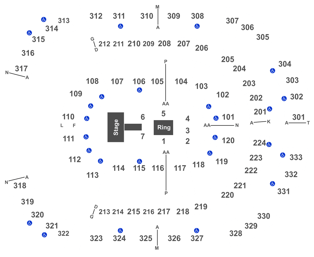 Wwe Raw Seating Chart Bridgestone Arena
