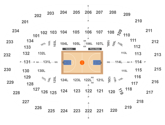 Northwestern Basketball Seating Chart