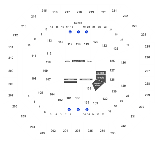 Bud Walton Arena Seating Chart Map