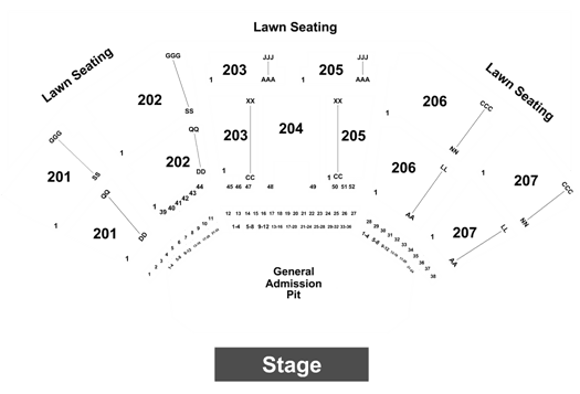 Lakewood Amphitheater Interactive Seating Chart