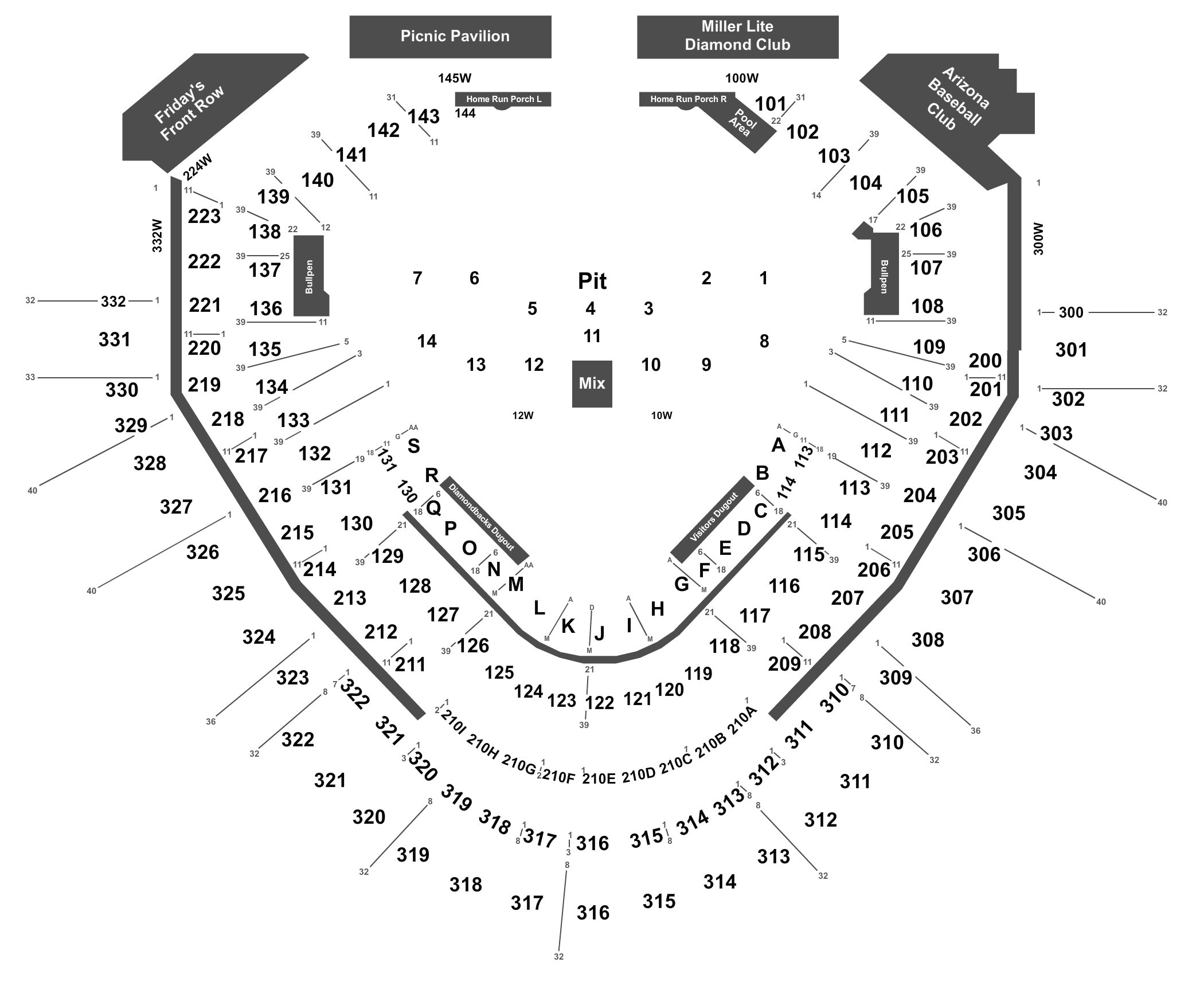 Learn about 109+ imagen chase field seat chart In.thptnganamst.edu.vn