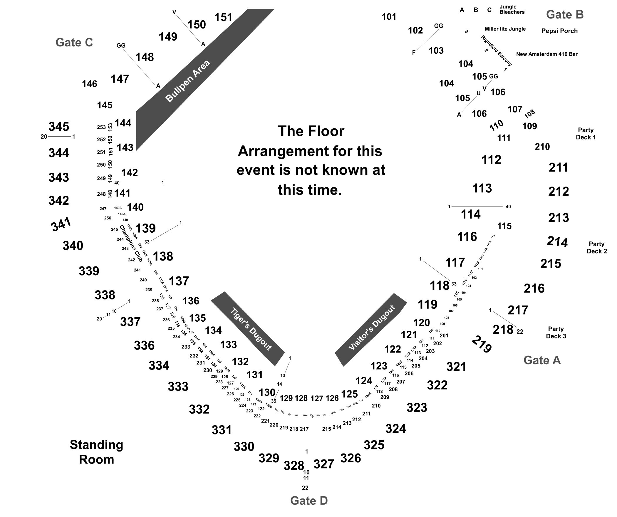 Comerica Park Stadium Seating Chart