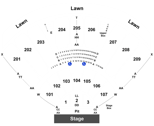 Concord Pavilion Seating Chart With Rows