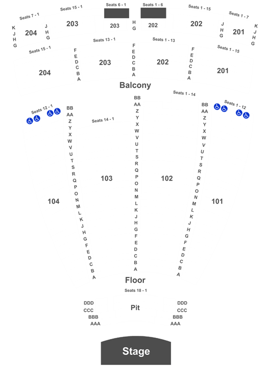 Cullen Performance Hall Seating Chart