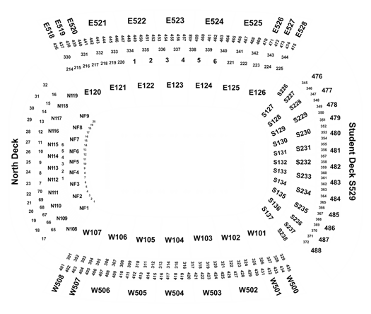 Dw Reynolds Razorback Stadium Seat Chart