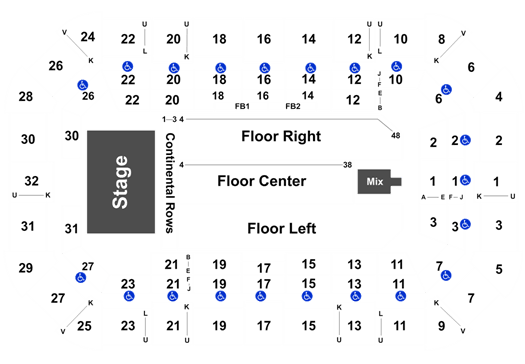 Dow Event Center Arena Seating Chart