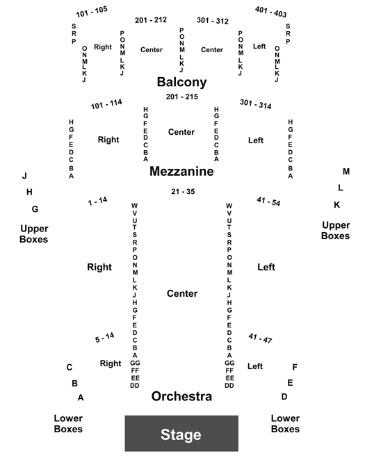 Elgin Theatre Seating Chart