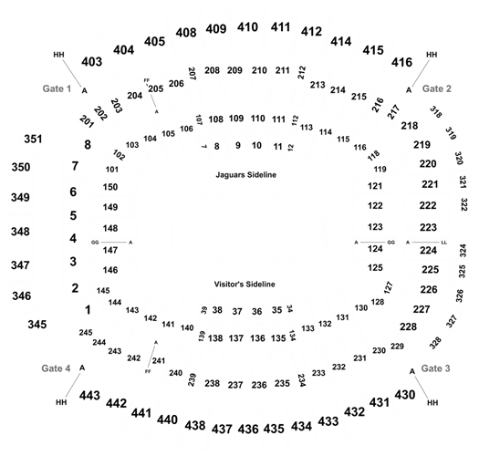 Tiaa Bank Field Seating Chart With Rows And Seat Numbers