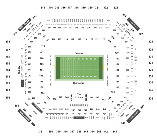 Hard Rock Stadium, section 130, home of Florida Marlins, Miami Hurricanes,  Miami Dolphins, page 1