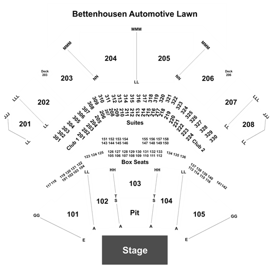 Hollywood Casino Amphitheater Seating Chart With Seat Numbers Tinley Park