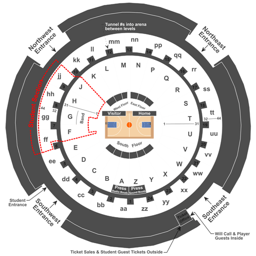 Gallivan Center Seating Chart