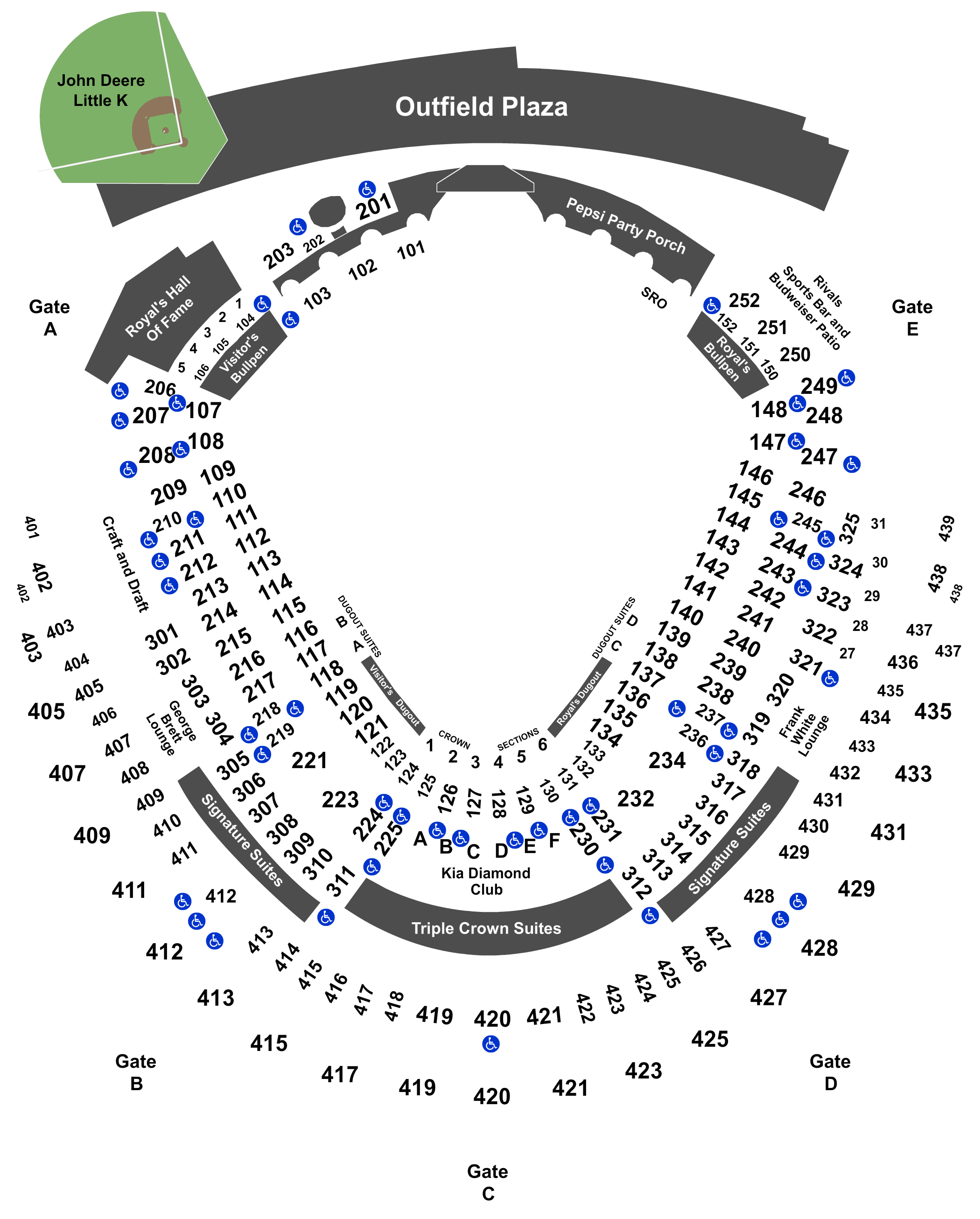 Royals Seating Chart Dugout Plaza