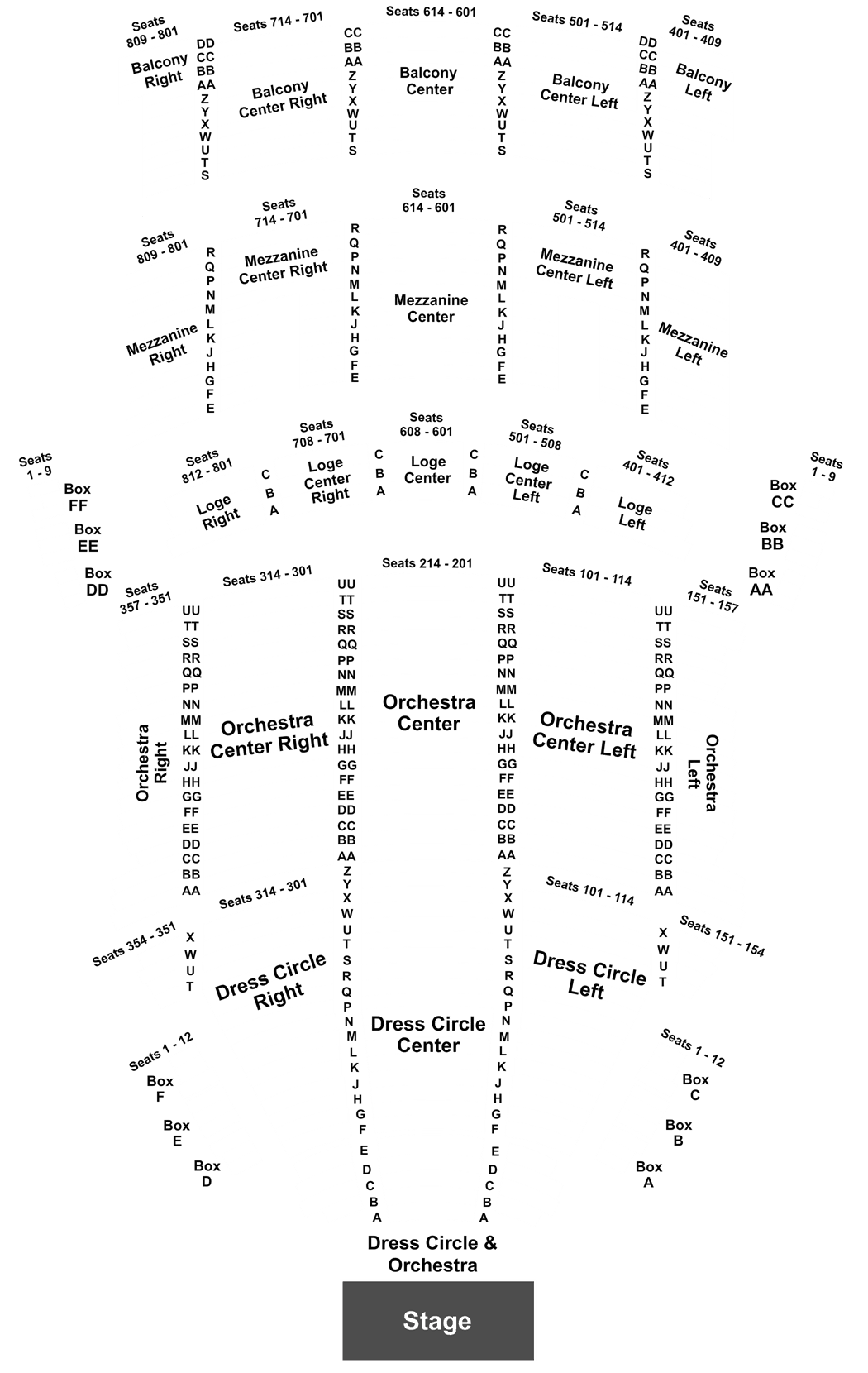 Keybank State Theatre Seating Chart