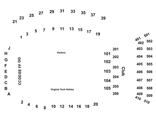 Seating Chart Lane Stadium Blacksburg Va