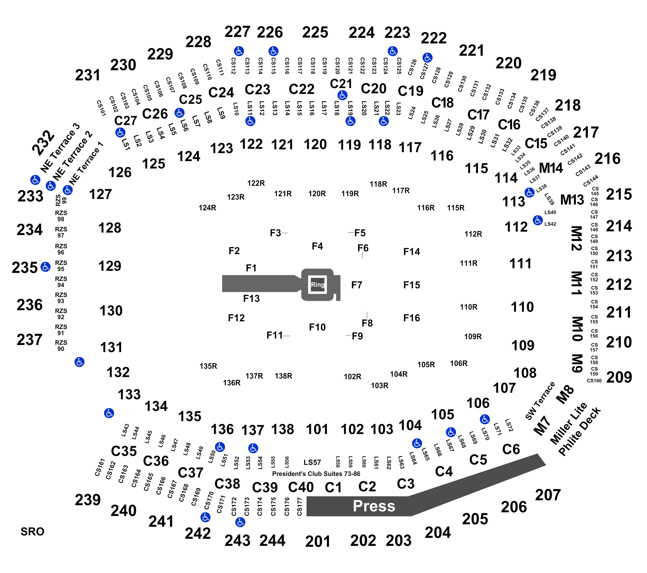 Seating Bowl Diagram - Lincoln Financial Field