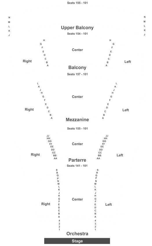 Long Center Seating Chart Nutcracker