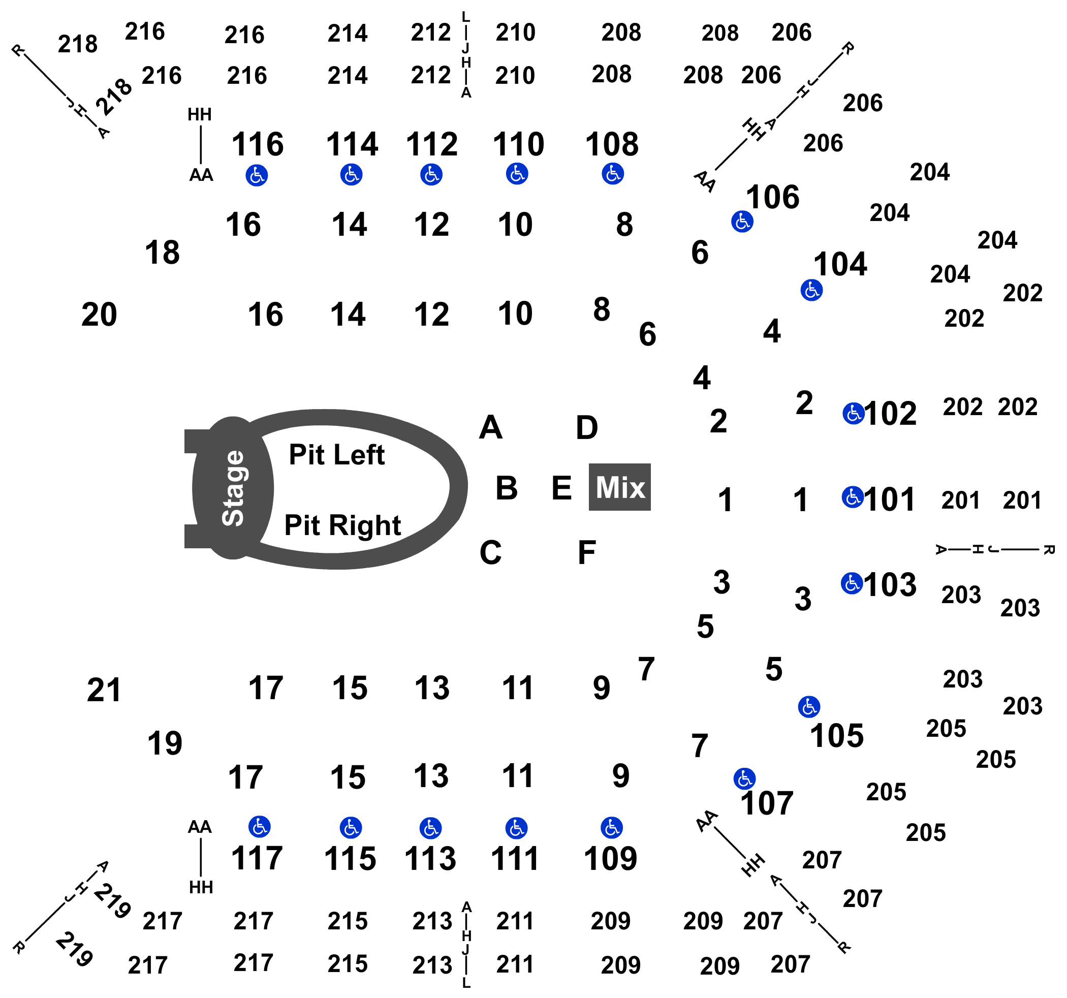 Mgm Garden Arena Seating Chart Rows