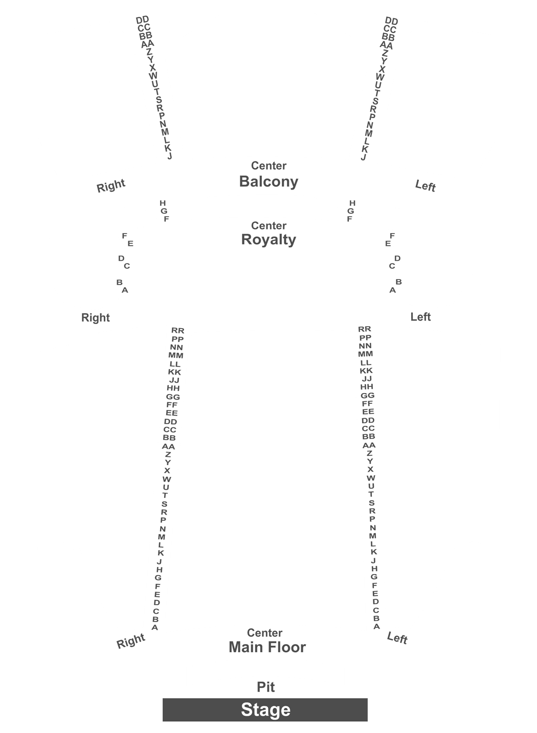 Murat Theater Seating Chart Detailed