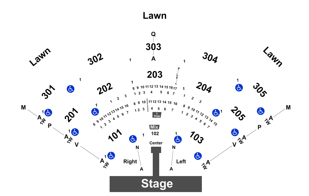 Credit Union Amphitheatre Seating Chart