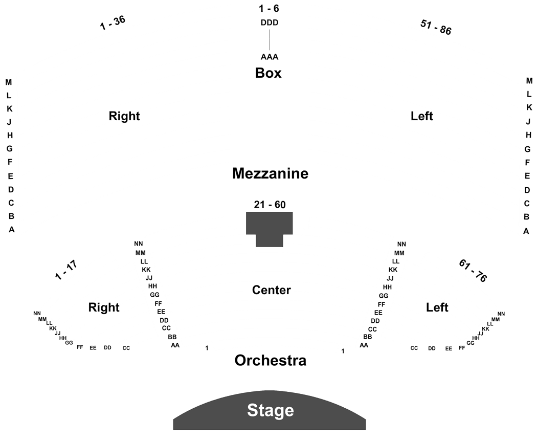 Paris Theater Seating Chart Las Vegas