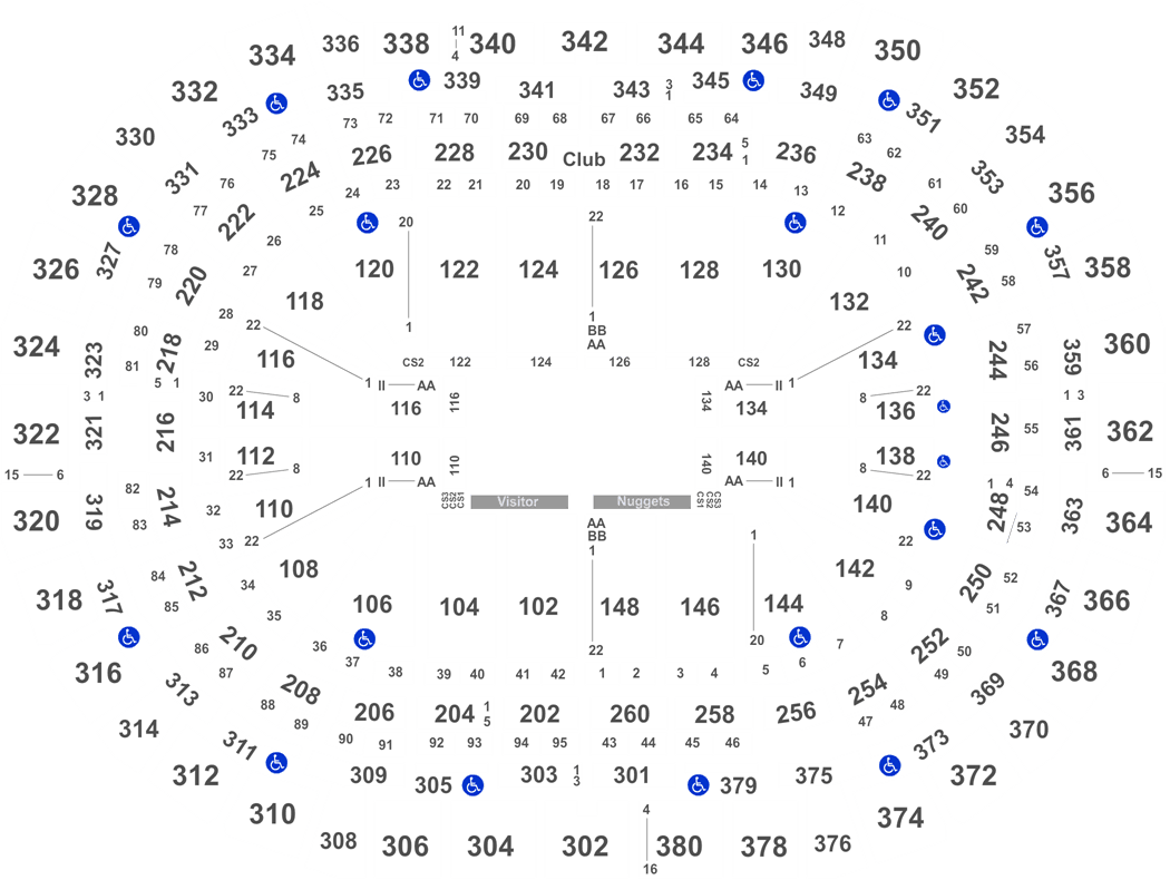 Pepsi Center Basketball Seating Chart