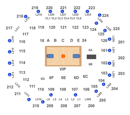 Peterson Event Center Basketball Seating Chart