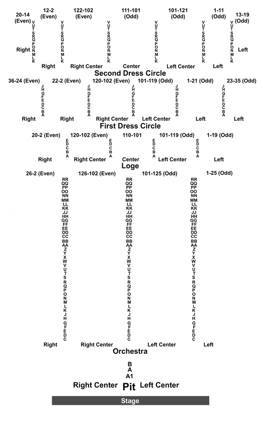 Providence Performing Arts Seating Chart