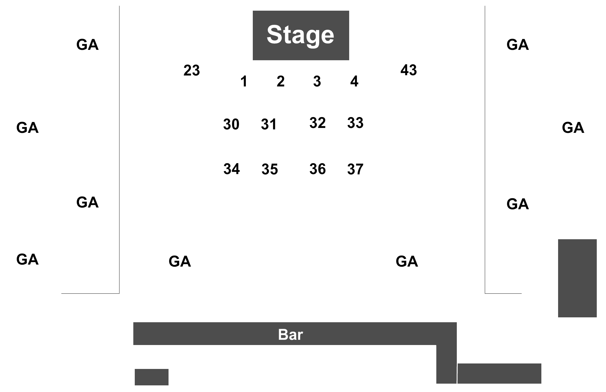Punchline Comedy Club Seating Chart
