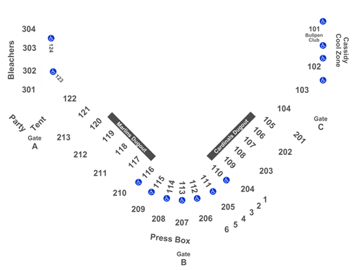 Roger Dean Stadium Seating Chart With Seat Numbers