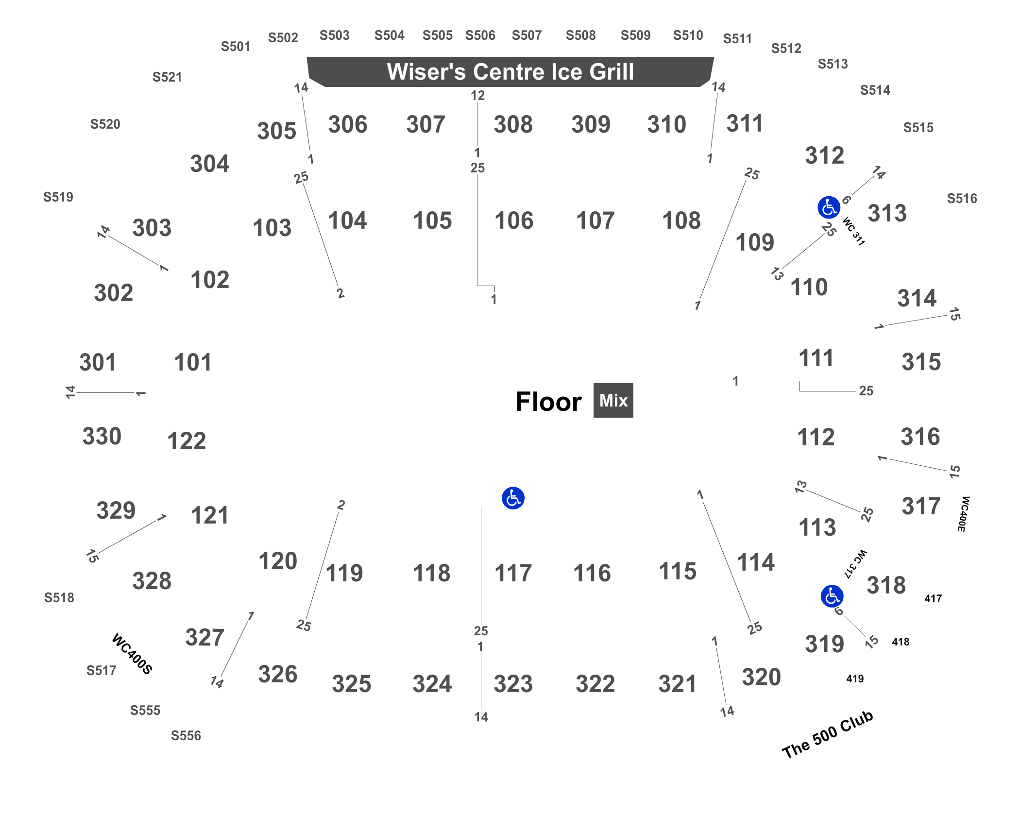 Rogers Arena Vancouver seat numbers detailed seating plan 