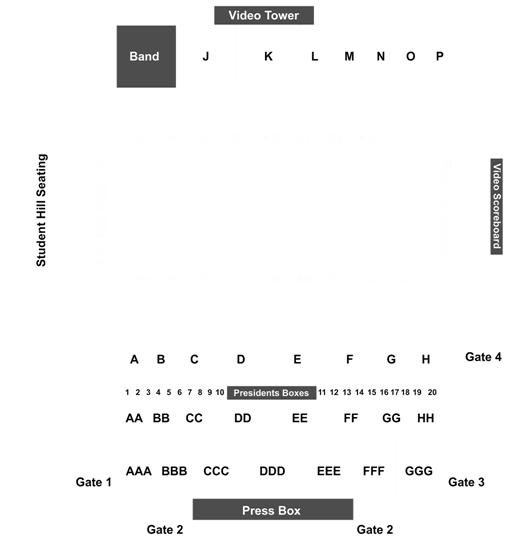 Roy Kidd Stadium Seating Chart