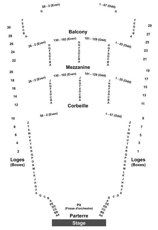 Wilfrid Pelletier Seating Chart