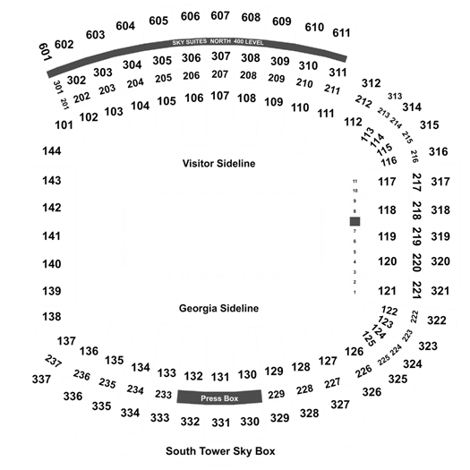 Seating Chart For Sanford Stadium Athens Ga