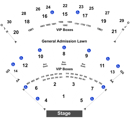 Saratoga Performing Arts Center Seating Chart With Rows