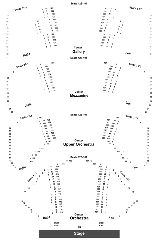Revolution Hall Seating Chart
