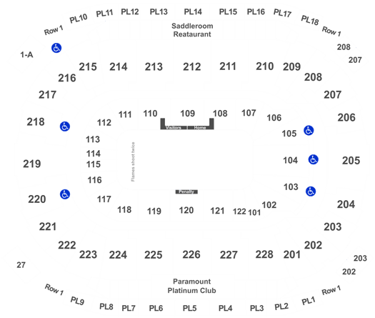 Scotiabank Saddledome Seating Chart With Rows
